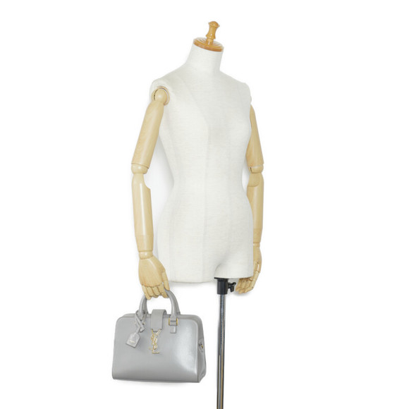 Saint Laurent Monogram Cabas Handbag Leather Gray - Picture 8 of 8